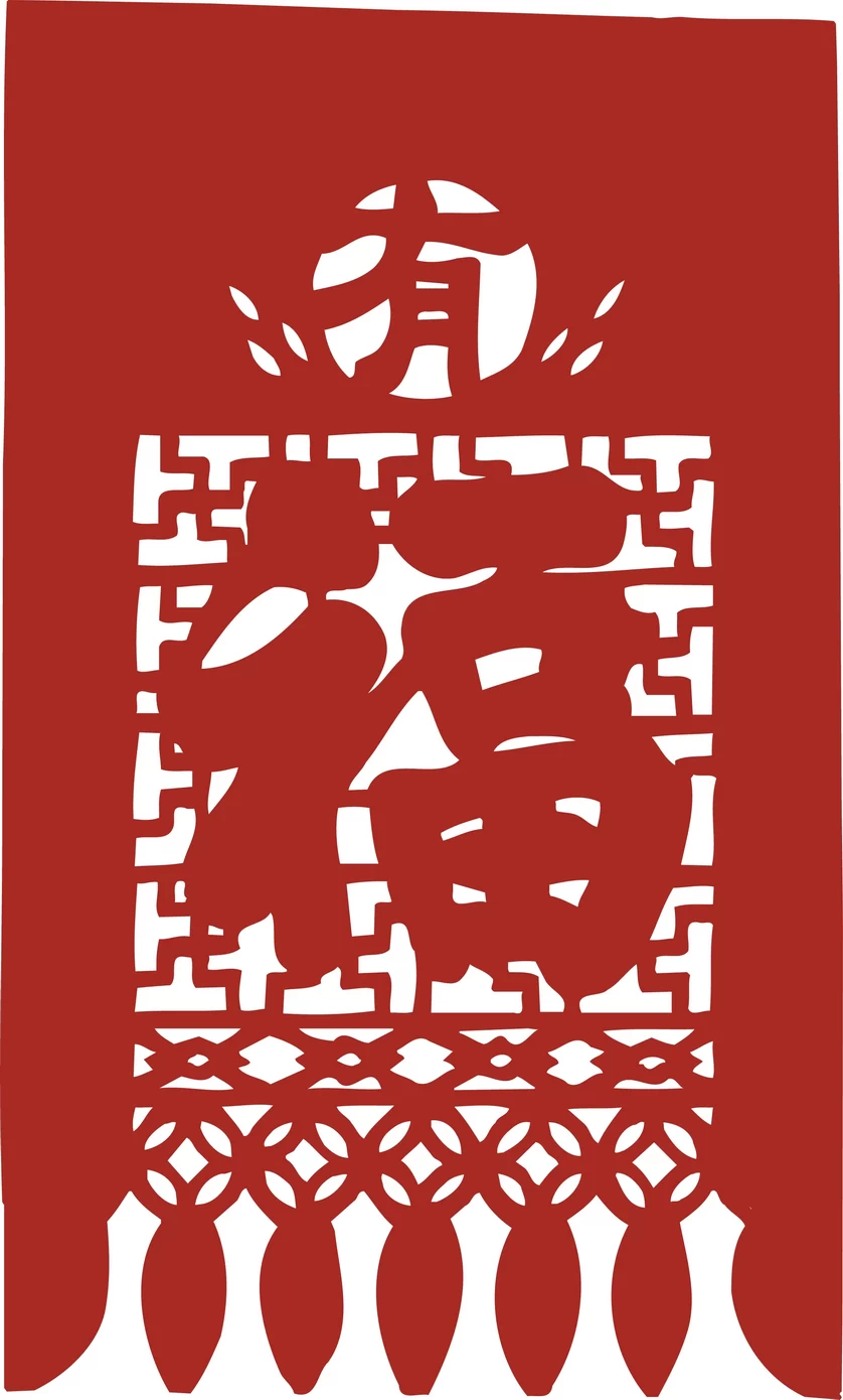 中国风中式传统喜庆民俗人物动物窗花剪纸插画边框AI矢量PNG素材【1993】